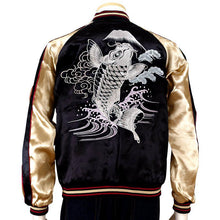 Load image into Gallery viewer, JAPANISUQUE Leaping Carp Embroidered Bomber Jacket
