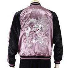 Load image into Gallery viewer, JAPANESQUE White Dragon and Japan Map Reversible Sukajan