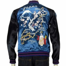 Load image into Gallery viewer, JAPANESQUE Maiko and Japan Map Sukajan