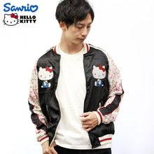 Load image into Gallery viewer, SANRIO Hello Kitty Sakura Chirimen Sleeve Reversible Sukajan