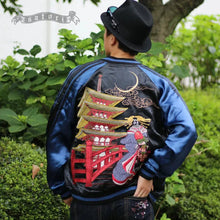Load image into Gallery viewer, SATORI Five-storied Pagoda Skull Embroidery Sukajan