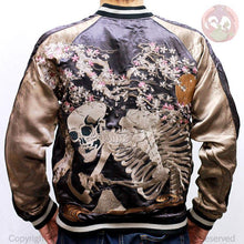 Load image into Gallery viewer, HANATABIGAKUDAN Cherry Blossoms Gasha Skull Embroidery Sukajan - SUKAJACK