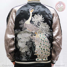 Load image into Gallery viewer, HANATABIGAKUDAN White Peacock Chrysanthemums Embroidery Sukajan