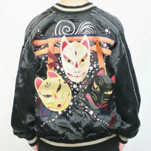 Load image into Gallery viewer, HANATABIGAKUDAN Fox Masks Piping Souvenir Jacket