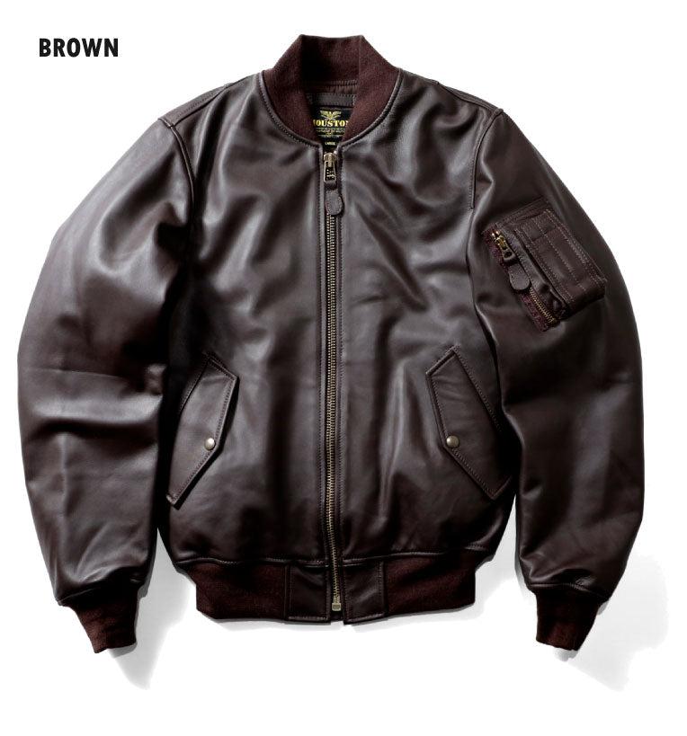 90s real leather ma-1 flight jacket blk
