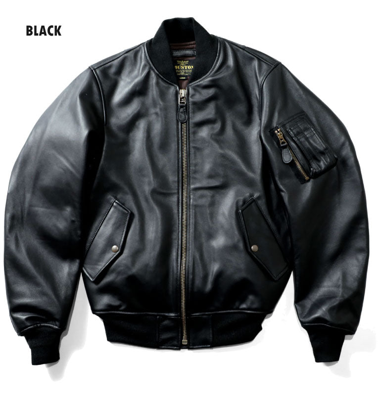 HOUSTON SHEEP LEATHER MA-1 FLIGHT JACKET