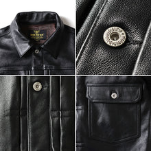 Load image into Gallery viewer, HOUSTON COW LEATHER TRACK JACKET
