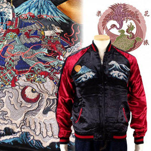 [HANATABIGAKUDAN] Skull And Archer Samurai Souvenir Jacket