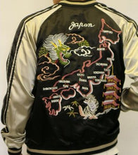 Load image into Gallery viewer, [JAPANESQUE] Japan Map &amp; Blue Dragon Embroidered Souvenir Jacket - sukajack