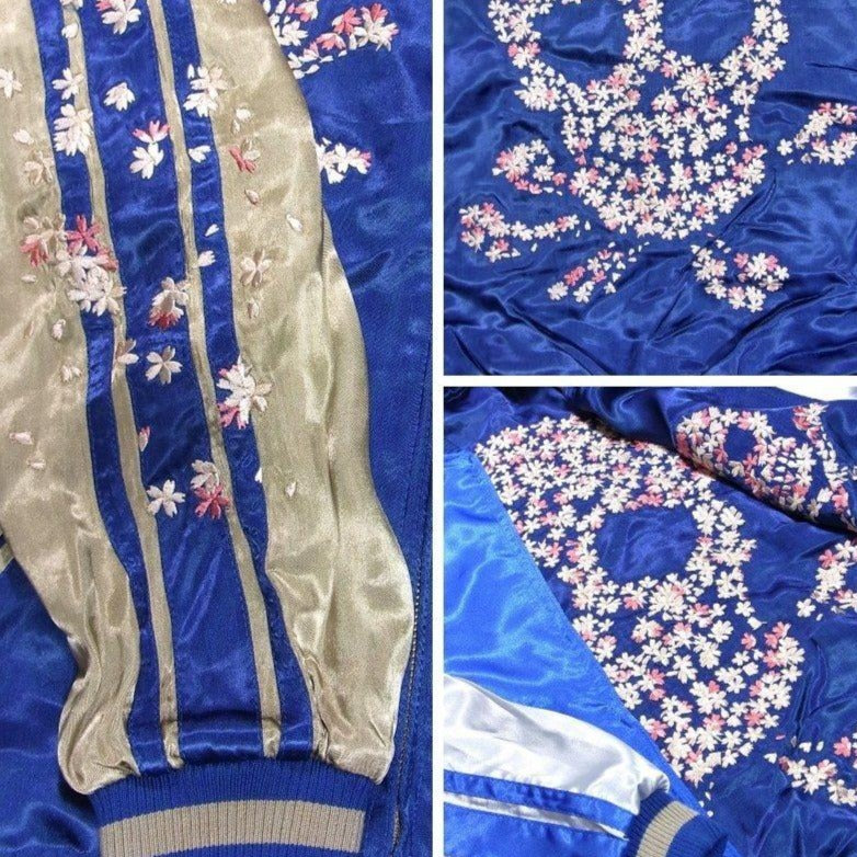 HANATABIGAKUDAN Cherry Blossoms Skull Reversible Sukajan HANATABIGAKUDAN Cherry Blossoms Skull Reversible Sukajan
