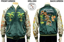 Load image into Gallery viewer, [JAPANESQUE] HAWAIIAN Islands &amp; White TIGER Green Souvenir Jacket - sukajack