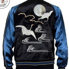 Load image into Gallery viewer, [JAPANESQUE] Crane on the Moon Reversible Souvenir Jacket - sukajack