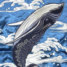 Load image into Gallery viewer, [JAPANESQUE] Waves and Whales Souvenir Jacket - sukajack