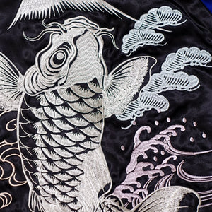 [JAPANISUQUE] Leaping Carp Embroidered Bomber Jacket