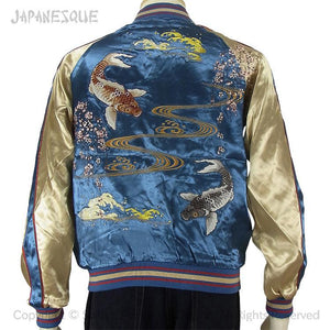 [JAPANESQUE] Shidare Cherry and Carp Reversible Souvenir Jacket