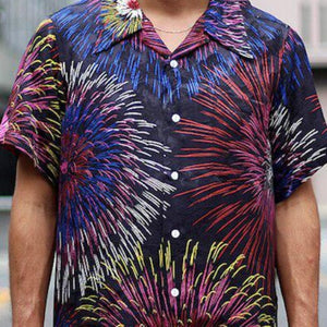 [HANATABIGAKUDAN] Fireworks Hawaiian Shirts - sukajack