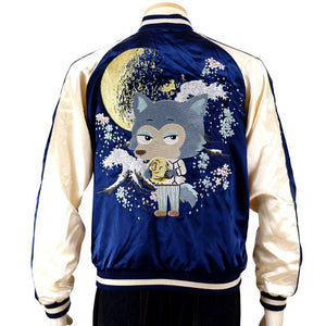 [BEASTARS] Moon and Legoshi Embroidery Reversible Souvenir Jacket