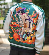 Load image into Gallery viewer, [ONE PIECE] Fire Fist Ace Reversible Souvenir Jacket - sukajack
