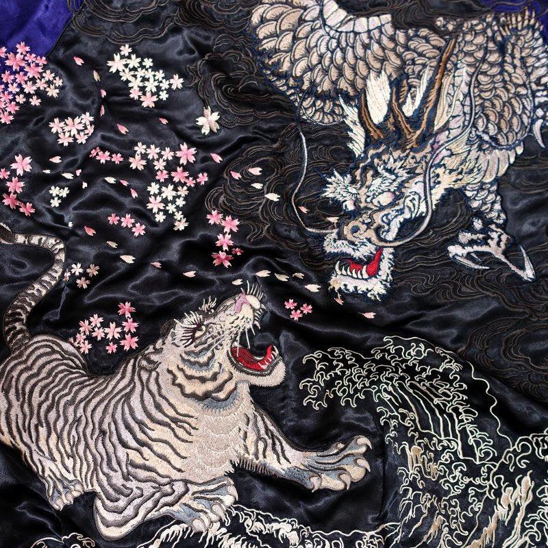 SATORI White Dragon and White Tiger Reversible Sukajan – SUKAJACK