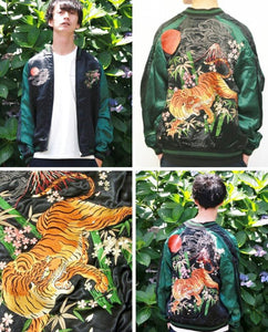 [SATORI] Cherry blossom and Tiger Reversible Souvenir Jacket