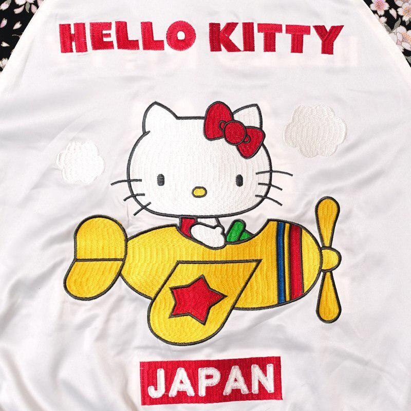 Hello Kitty スカジャン SANRIO Hello Kitty Sakura Chirimen Sleeve Reversible Sukajan