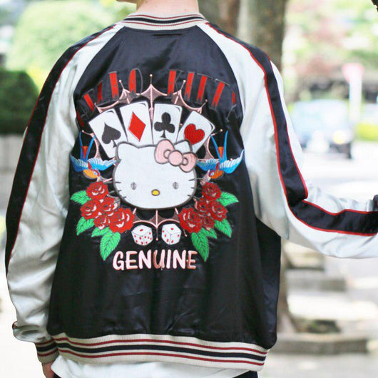 [SANRIO] Trump Hello Kitty Souvenir Jacket - sukajack