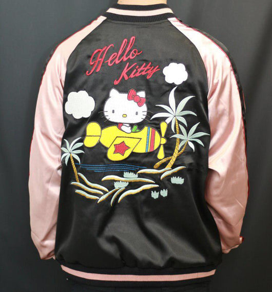 [SANRIO] Airplane Hello Kitty Souvenir Jacket - sukajack