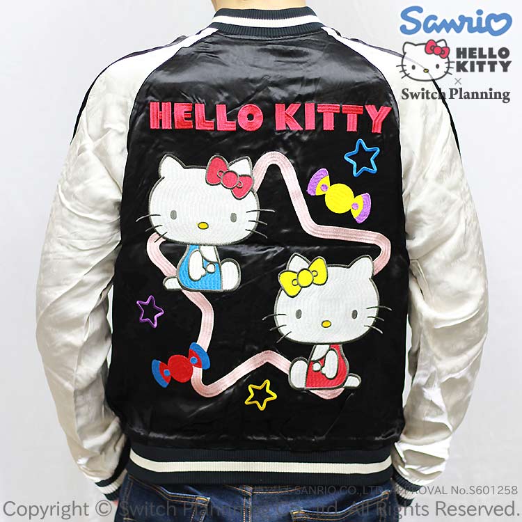 SANRIO Hello Kitty and Hello Mimmy Jacquard Sleeve Sukajan – SUKAJACK