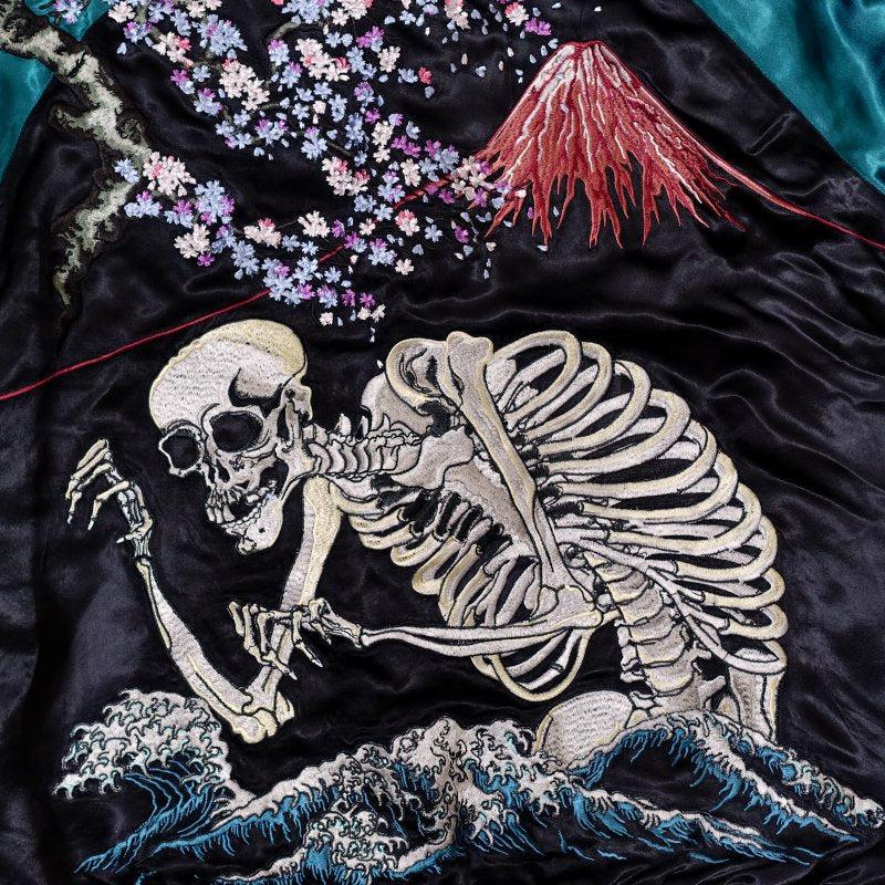 HANATABIGAKUDAN Gasha Skull Ukiyoe Sukajan Jacket – SUKAJACK