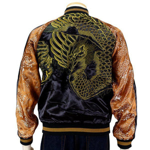 [HANATABIGAKUDAN] Gold Sculpture Phoenix Embroidery Sukajan - sukajack