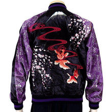 Load image into Gallery viewer, [HANATABIGAKUDAN] Fuji style goldfish embroidery  Souvenir Jacket - sukajack