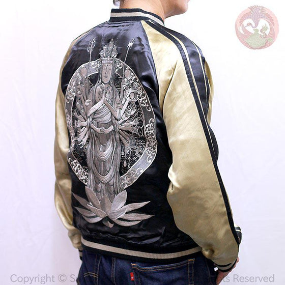 Sukajan One Piece Trafalgar Law Samurai Japan Satin Embroidery Souvenir  Jacket