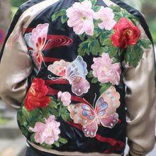 Load image into Gallery viewer, [HANATABIGAKUDAN] Peony and Butterfly Reversible Souvenir Jacket - sukajack