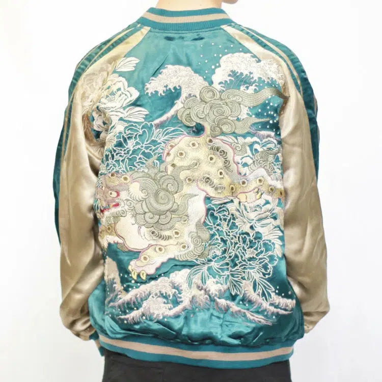 HANATABIGAKUDAN Peony and Shishi Reversible Sukajan – SUKAJACK