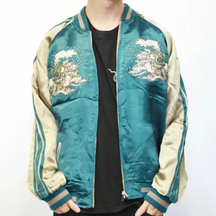 HANATABIGAKUDAN Peony and Shishi Reversible Sukajan – SUKAJACK