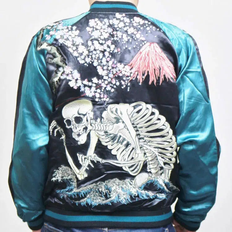 HANATABIGAKUDAN Gasha Skull Ukiyoe Sukajan Jacket – SUKAJACK
