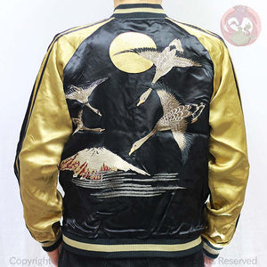 [HANATABIGAKUDAN] Moon Goose Embroidery Sukajan