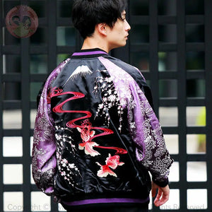 [HANATABIGAKUDAN] Fuji style Goldfish Embroidery Jacket